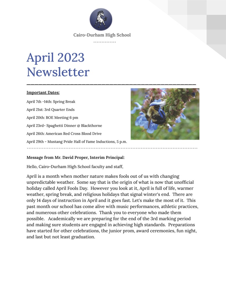 CDHS Newsletter April 2023