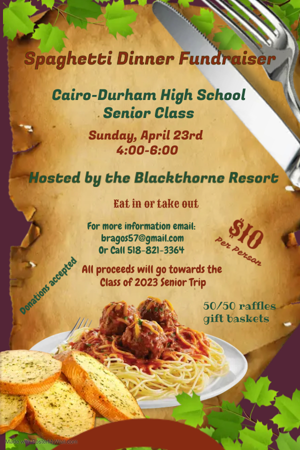 Spaghetti Dinner Fundraiser 4/23/23
