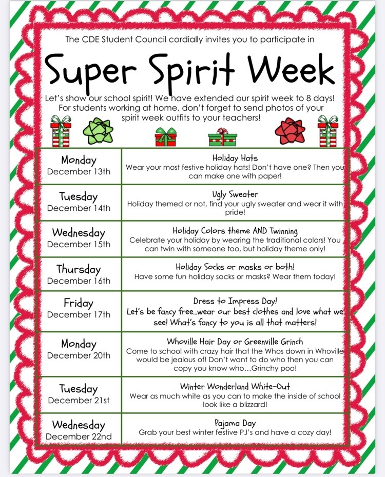 super spirit week flyer 