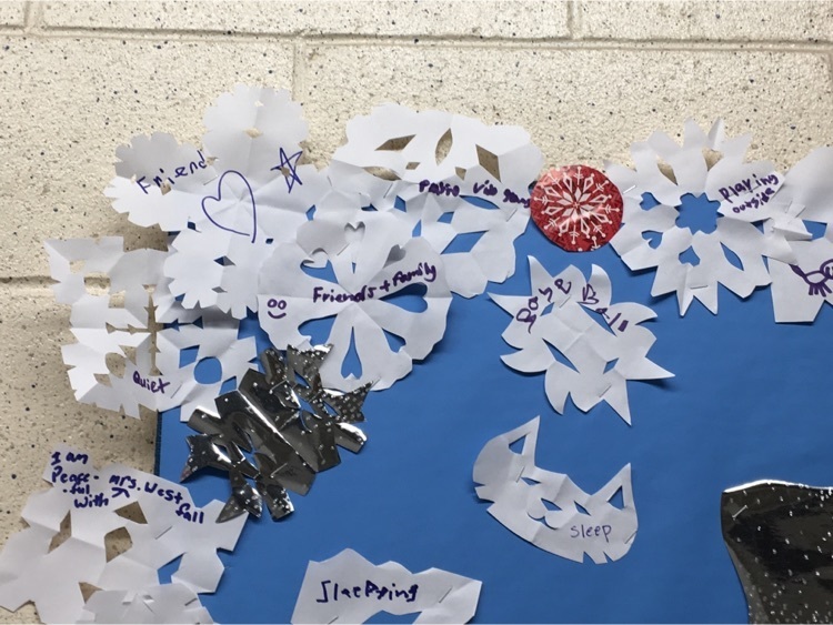 Snowflakes that say “friends” and “sleeping"