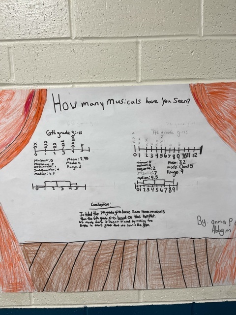 a data poster made by middle school students