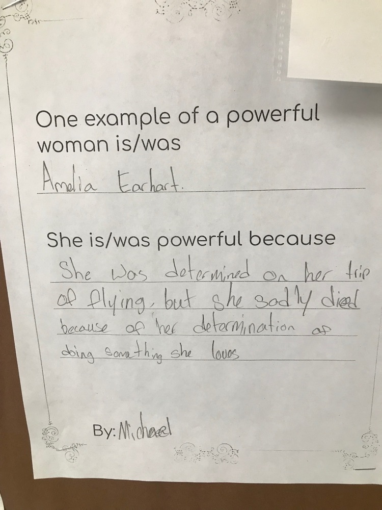 students work about a powerful woman 