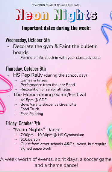 Important Info for Spirit Week/Homecoming