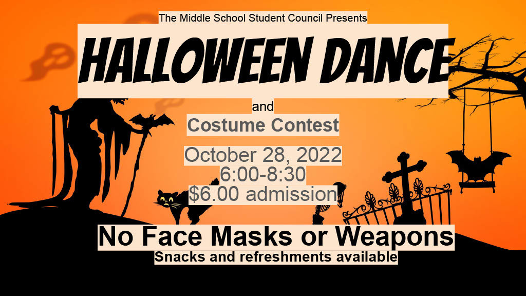 10/28/22 MS Halloween Dance Poster