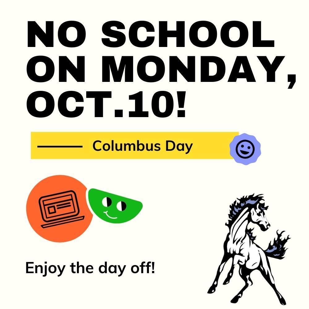 No School Columbus Day Poster