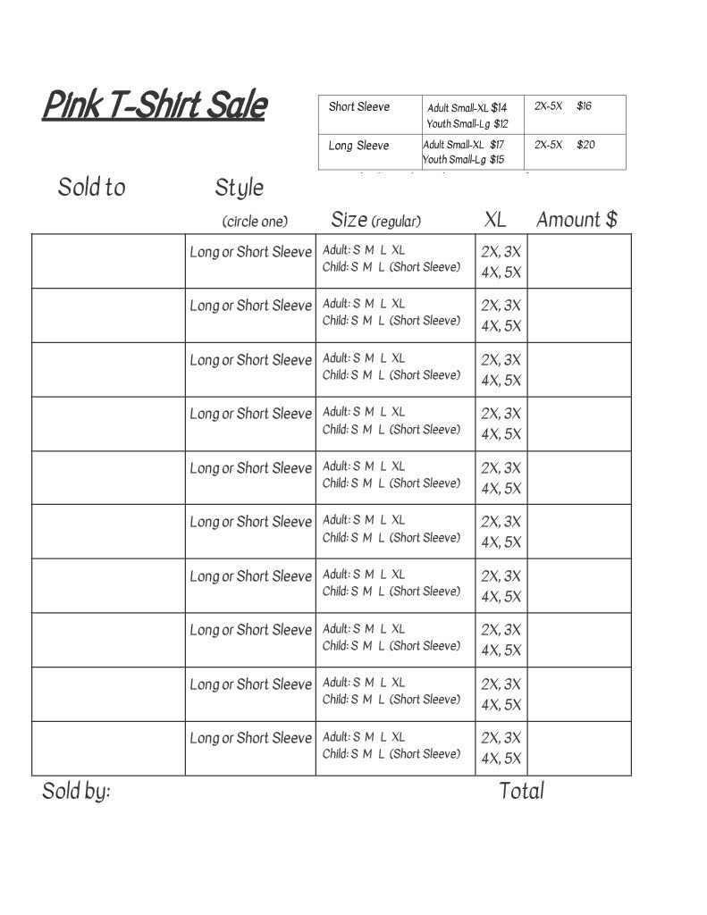 Class of 2024 Pink Shirt Fundraiser
