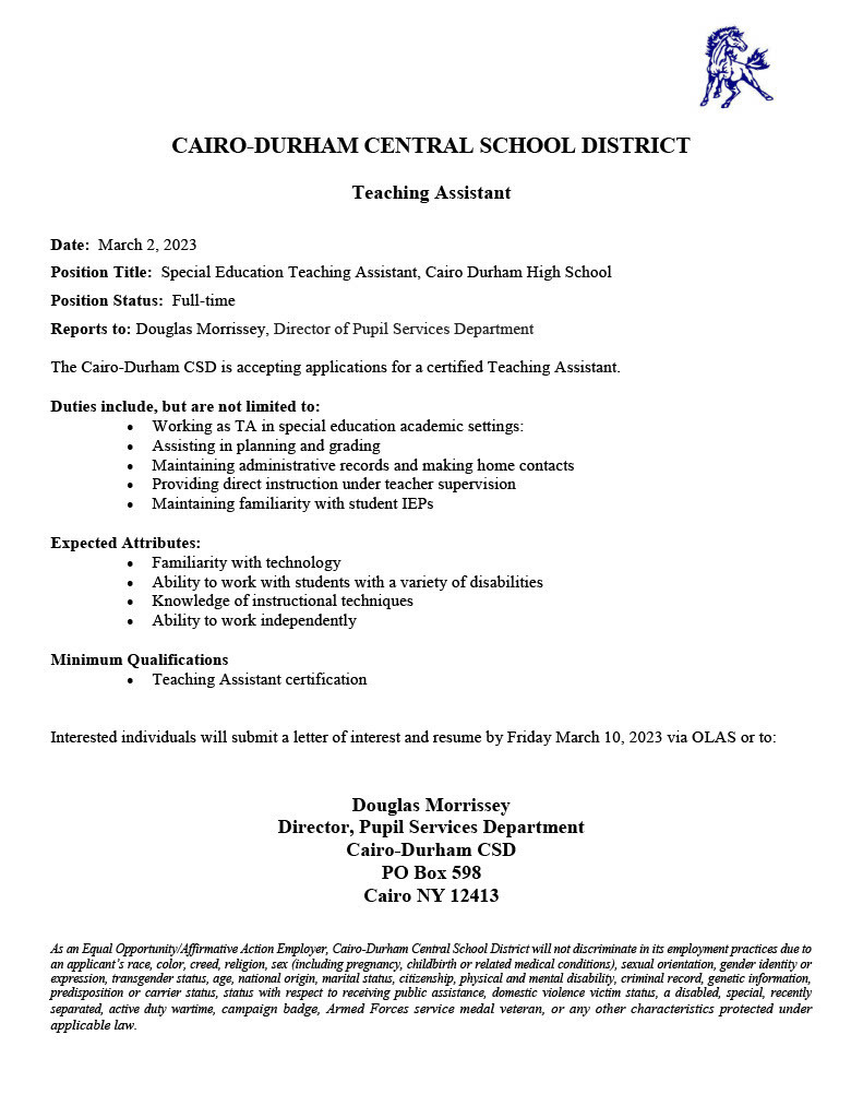 CDHS Special Education Teaching Assistant