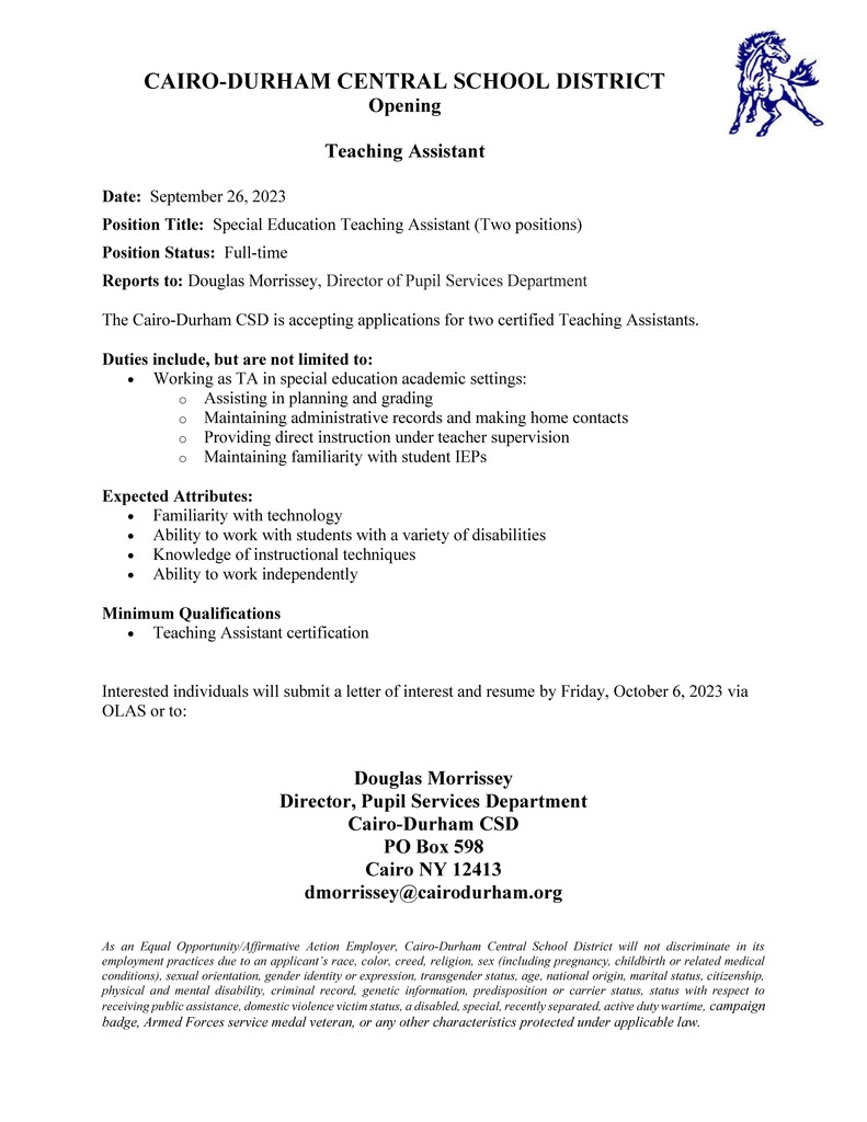SPED TA Job Posting